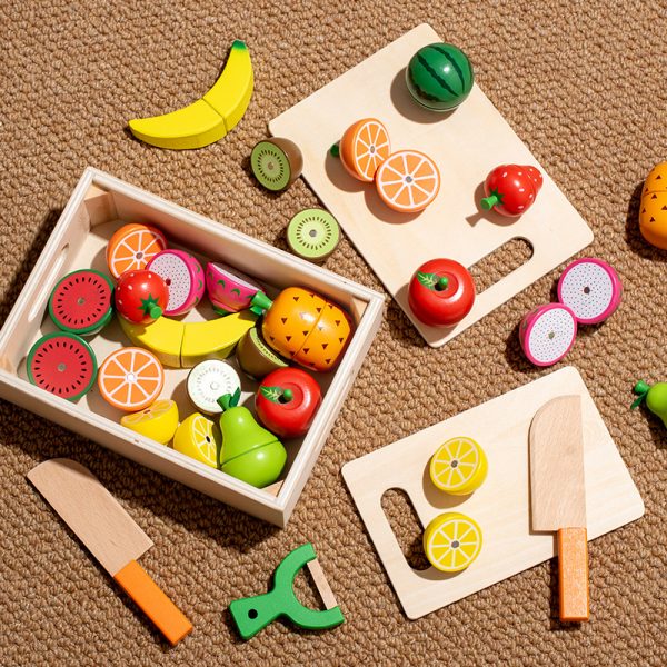 16 PCS Wooden Play Food for Kids Kitchen WK-1829