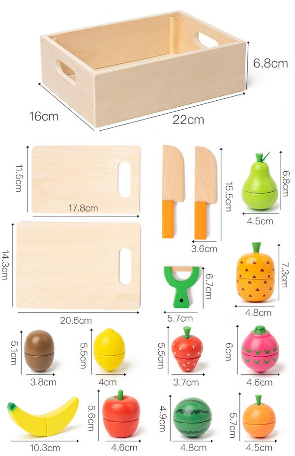 16 PCS Wooden Play Food for Kids Kitchen WK-1829