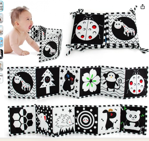 Montessori Black and White High Contrast Cloth Book Activities WK-202153