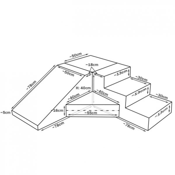 3 Step Softplay Zone Blue-Grey WK-12633