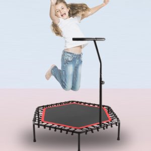 49‘’ Silent Mini Trampoline with Adjustable Handle Bar Baby Trampoline WK-4815