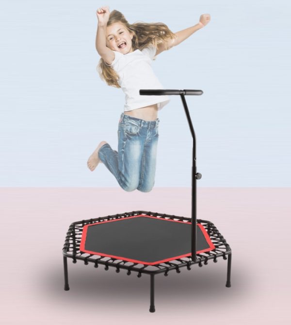 49‘’ Silent Mini Trampoline with Adjustable Handle Bar Baby Trampoline WK-4815