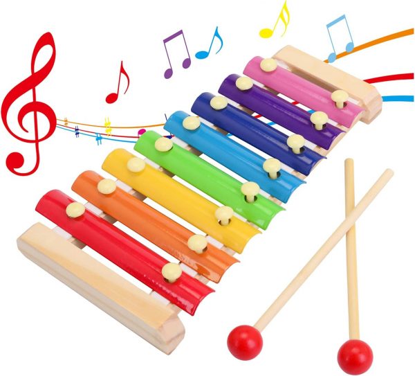 Wooden 8 Keys Hand Knock with Mallets Music Toy WK-54