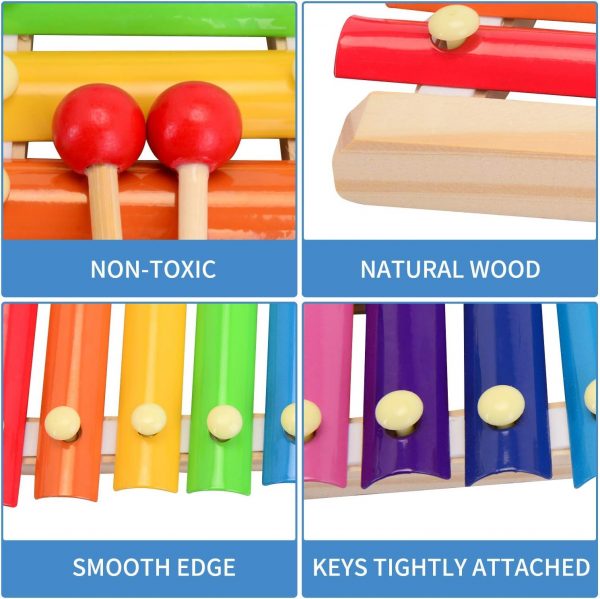 Wooden 8 Keys Hand Knock with Mallets Music Toy WK-54