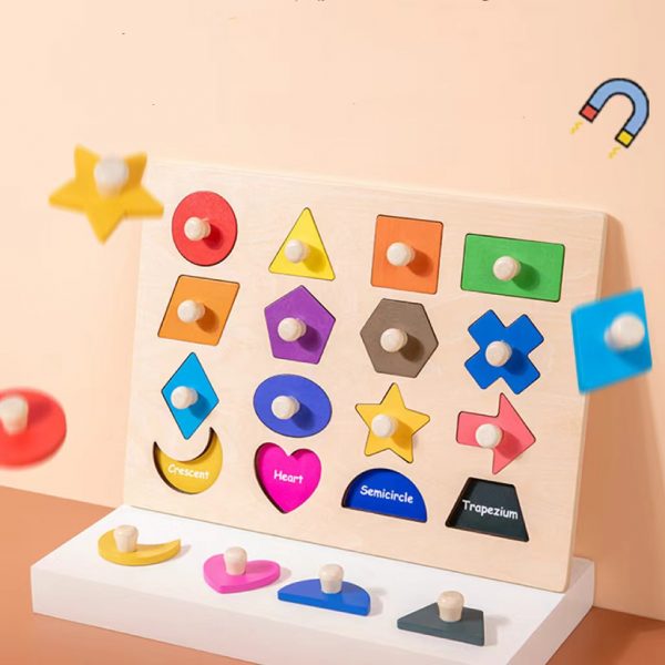 Montessori Toy Wooden Shape Peg Puzzle WK-DX