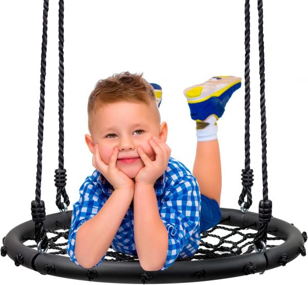 Kids Outside Easy Install Flying Saucer Web Circle Swing WK-1443