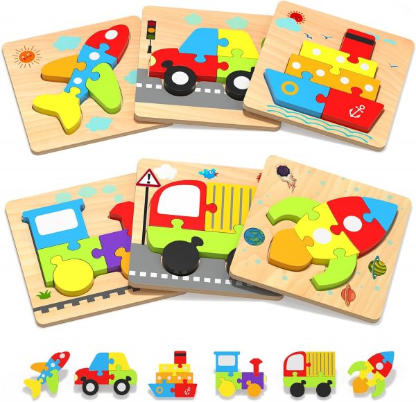 Montessori Wooden Jigsaw Puzzle Toy Vehicle WK-020