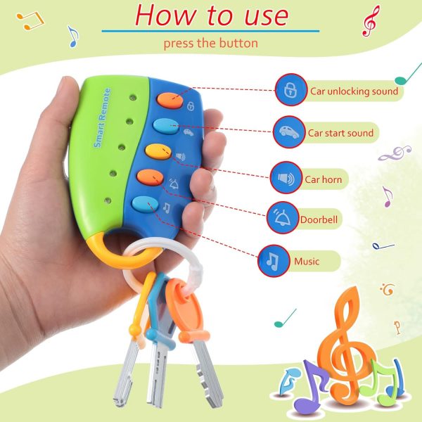 Musical Smart Remote Key Toy Fake Car Toy Keys with Sound and Lights WK-1350