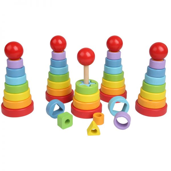 Wooden Rainbow Apilable Inteligente Toy WK-1123