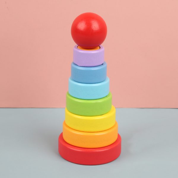 Wooden Rainbow Apilable Inteligente Toy WK-1123