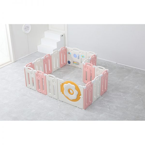 Non-Toxic BPA-Free Recyclable Foldable Baby Playpen (white-pink)WK-TTQ